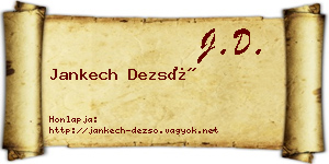 Jankech Dezső névjegykártya